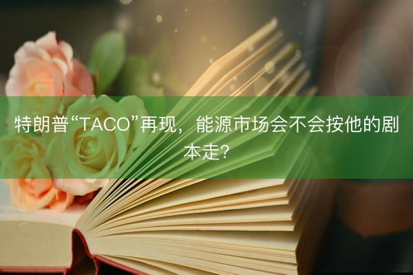 特朗普“TACO”再现，能源市场会不会按他的剧本走？