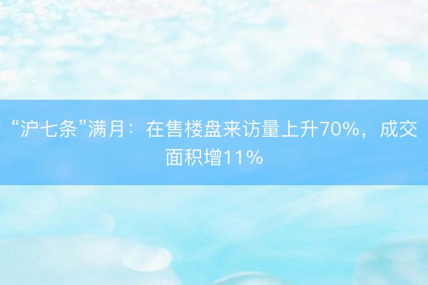 “沪七条”满月：在售楼盘来访量上升70%，成交面积增11%