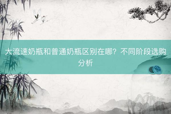 大流速奶瓶和普通奶瓶区别在哪？不同阶段选购分析