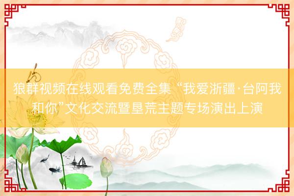 狼群视频在线观看免费全集 “我爱浙疆·台阿我和你”文化交流暨垦荒主题专场演出上演