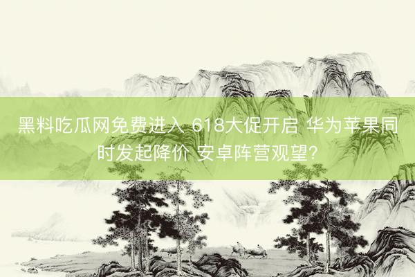 黑料吃瓜网免费进入 618大促开启 华为苹果同时发起降价 安卓阵营观望？