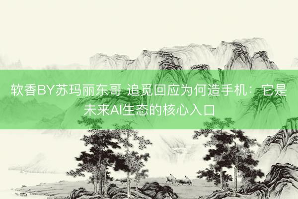 软香BY苏玛丽东哥 追觅回应为何造手机：它是未来AI生态的核心入口