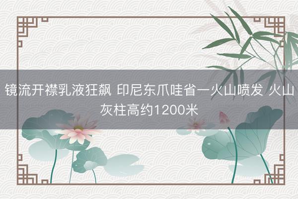 镜流开襟乳液狂飙 印尼东爪哇省一火山喷发 火山灰柱高约1200米