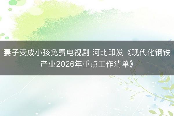 妻子变成小孩免费电视剧 河北印发《现代化钢铁产业2026年重点工作清单》