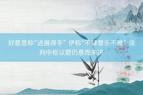好意思称“进展得手” 伊称“不肆意乐不雅” 谈判中枢议题仍悬而未决