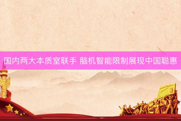 国内两大本质室联手 脑机智能限制展现中国聪惠