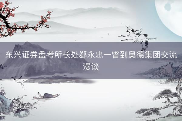 东兴证券盘考所长处郄永忠一瞥到奥德集团交流漫谈
