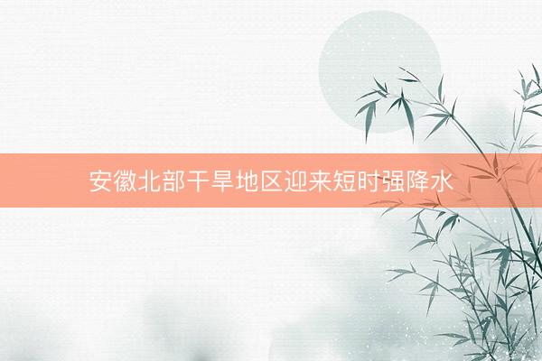 安徽北部干旱地区迎来短时强降水