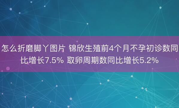 怎么折磨脚丫图片 锦欣生殖前4个月不孕初诊数同比增长7.5% 取卵周期数同比增长5.2%