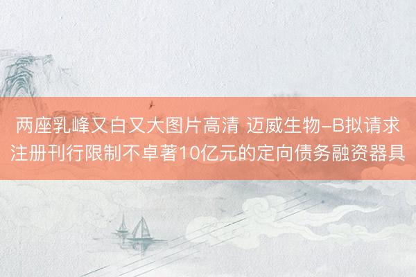 两座乳峰又白又大图片高清 迈威生物-B拟请求注册刊行限制不卓著10亿元的定向债务融资器具