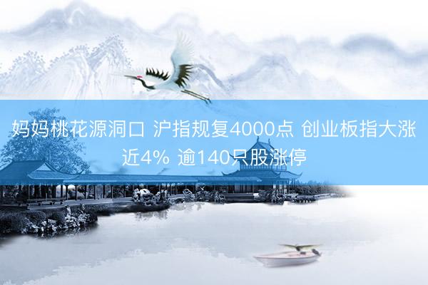 妈妈桃花源洞口 沪指规复4000点 创业板指大涨近4% 逾140只股涨停