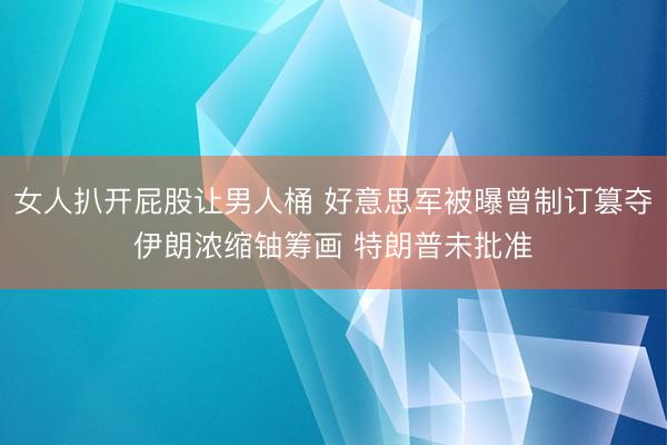 女人扒开屁股让男人桶 好意思军被曝曾制订篡夺伊朗浓缩铀筹画 特朗普未批准
