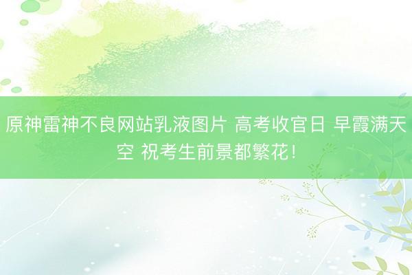 原神雷神不良网站乳液图片 高考收官日 早霞满天空 祝考生前景都繁花!