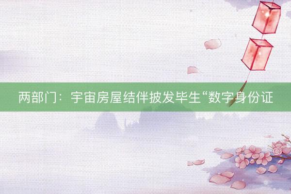 两部门：宇宙房屋结伴披发毕生“数字身份证