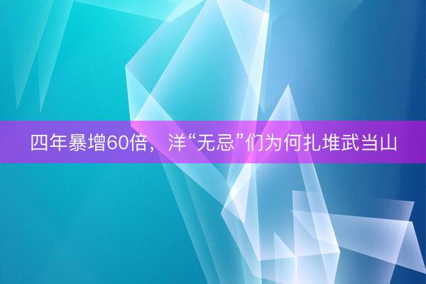四年暴增60倍，洋“无忌”们为何扎堆武当山